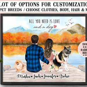 FALL - DOCK Custom Pet Print Family Pet Print Pet Prints Pet Print Art Personalized Pet Print Dog Print Pet Portrait Dog Family Print Couple