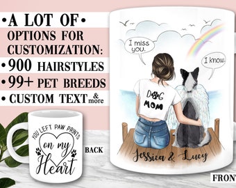 Custom Dog Memorial Mug, Personalized Pet Loss Gift