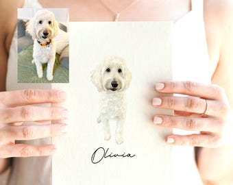Mini Custom Watercolor Pet Portrait, Custom Pet Portrait, Dog Portrait, Custom Pet Memorial Art, Pet Portrait From Photo Pet Portrait Custom
