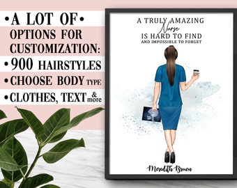Custom Nurse Print, Personalized Medical Graduation Gift