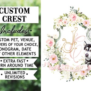 Custom Wedding Crest Custom Crest Wedding Crest Wedding Logo Personalized Wedding Crest Watercolor Crest Watercolor Wedding Stationery