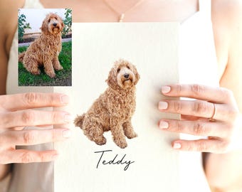 Pet Memorial Gift, Pet Memorial Portrait From Photo, Pet Memorial Portrait Custom, Custom Watercolor Pet Portrait, Custom Pet Portrait
