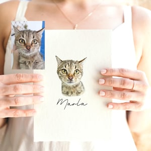 Custom Watercolor Pet Portrait Digital Artwork, Watercolor Pet Portrait From Photo, Pet Portrait Hand Painted, Mini Watercolor Pet Portrait