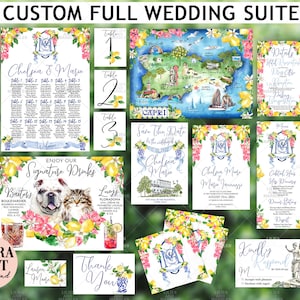 Custom Watercolor Wedding Stationery Suite - Custom Wedding Crest Custom Watercolor Crest Custom Watercolor Wedding Crest Watercolor Crest