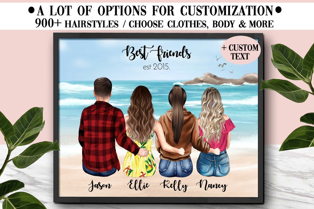 Custom Best Friends Print Personalized Friendship Print Custom Best ...