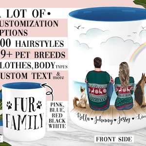 Custom Fur Family Mug Family Pet Mug Pet Mug Art Personalized Pet Mug Dog Mug Pet Portrait Dog Family Mug Couple Dog Mug