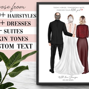Custom Parents Of The Bride Print, Custom Parents Of The Bride Portrait, Personalized Parents Of The Bride Portrait, Parents Of The Bride,