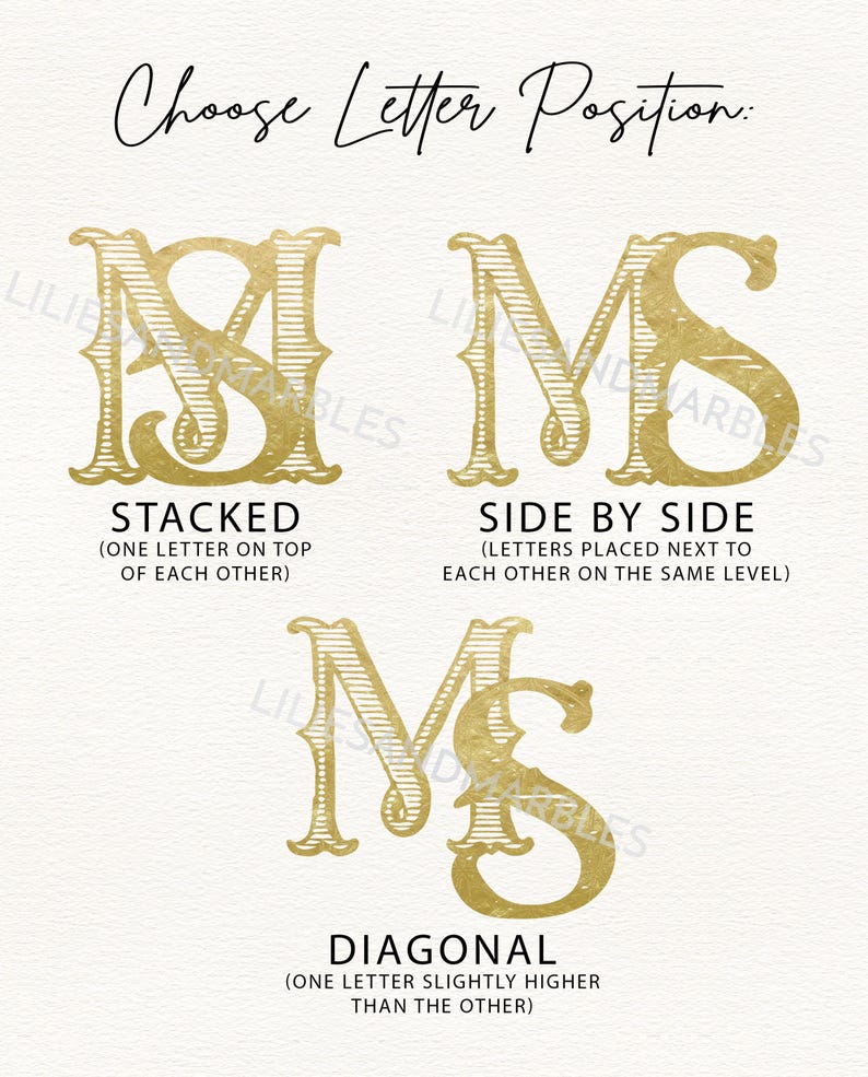 Custom Vintage Monogram, Hand Drawn Monogram, Custom Monogram Initials ...