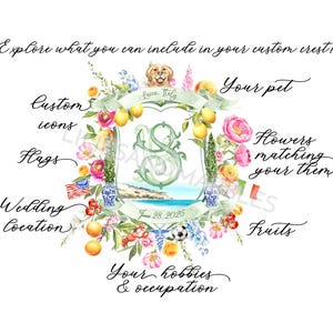Custom Wedding Crest Custom Crest Wedding Crest Wedding Logo Personalized Wedding Crest Watercolor Crest Watercolor Wedding Stationery