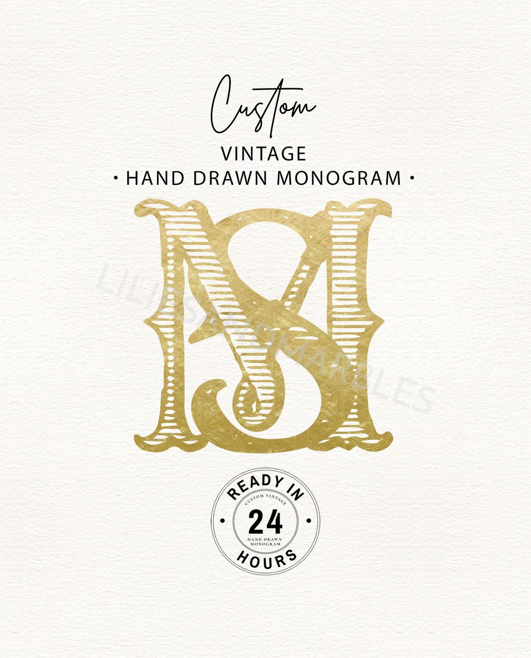 Custom Vintage Monogram, Hand Drawn Monogram, Custom Monogram Initials ...