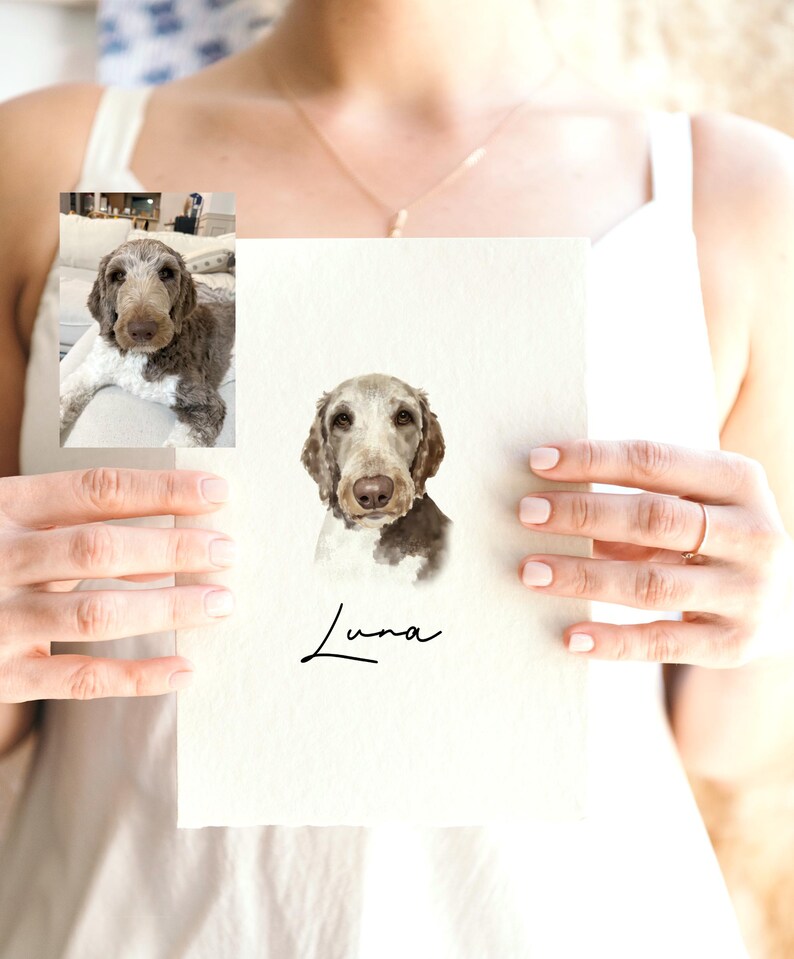 Custom Pet Portrait From Photo, Custom Pet Portrait Gift, Dog Portrait, Custom Pet Memorial Art, Custom Pet Portrait Painting, Dog Portrait Bild 3