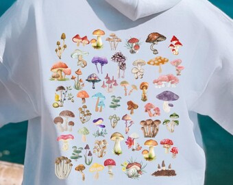 Aesthetic Mushroom Hoodie Magic Mushroom Hoodie Botanical Hoodie Mushroom Sweatshirt Cottagecore Hoodie Nature Lover Mushroom Hoodie