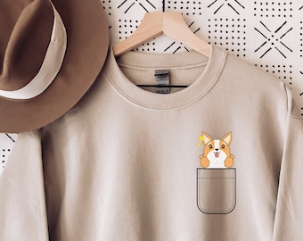 Corgi pocket Shirt Corgi Mom Pembroke Welsh Corgi Corgi Dad Cute Corgi Shirt Corgi Gift Funny Corgi Corgi Sweatshirt Corgi Lover