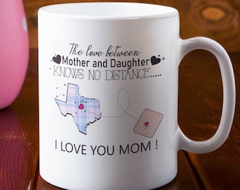 Long Distance Mug For Mom, The Love Between A Mother And Daughter Knows No Distance, Moving Mug For Daughter, Christmas Gift, Mother'S Day