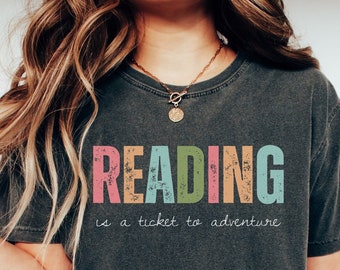 La lectura es un boleto para la aventura camisa de maestro regalos de bibliotecario camisa de escuela en casa me encanta leer camiseta camisa de bibliotecario para mujer regalo amante de los libros