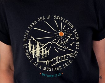 Mustard Seed Shirt Move Mountains Faith Shirt Matthew 17 20 Mustard Seed Mustard Seed Charm Gift Real Mustard Seed Faith Christian Gift