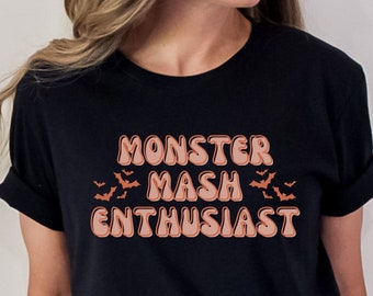 Camisa Monster Mash, linda camisa de fantasma y calabaza, sudadera de otoño de calabaza de Halloween, camisa de cosas de Halloween, camisa de garabatos de Halloween