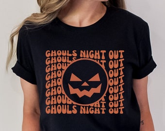 Camisa de noche de necrófagos, linda camisa de fantasma y calabaza, sudadera de otoño de Halloween de calabaza, camisa de garabatos de Halloween, camisa de cosas de Halloween