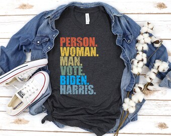 Funny Person Woman Man Vote Biden Harris Retro Vintage Cognitive 45 T-shirt Unisex Woman Man T-shirt