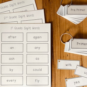 Sight Word Cards