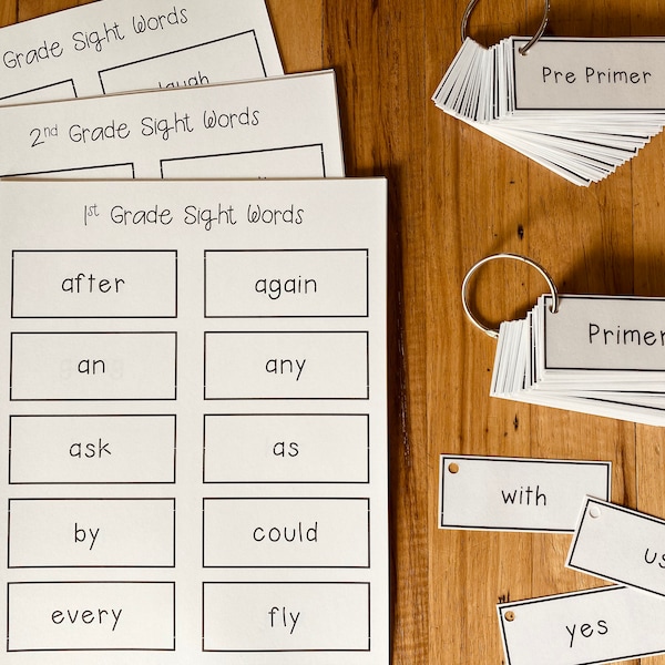 Sight Word Cards - Etsy