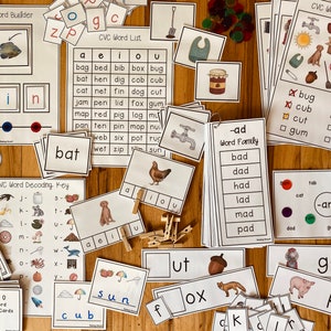 Pack d'apprentissage de la phonétique - Mots CVC - Phonics pour débutants