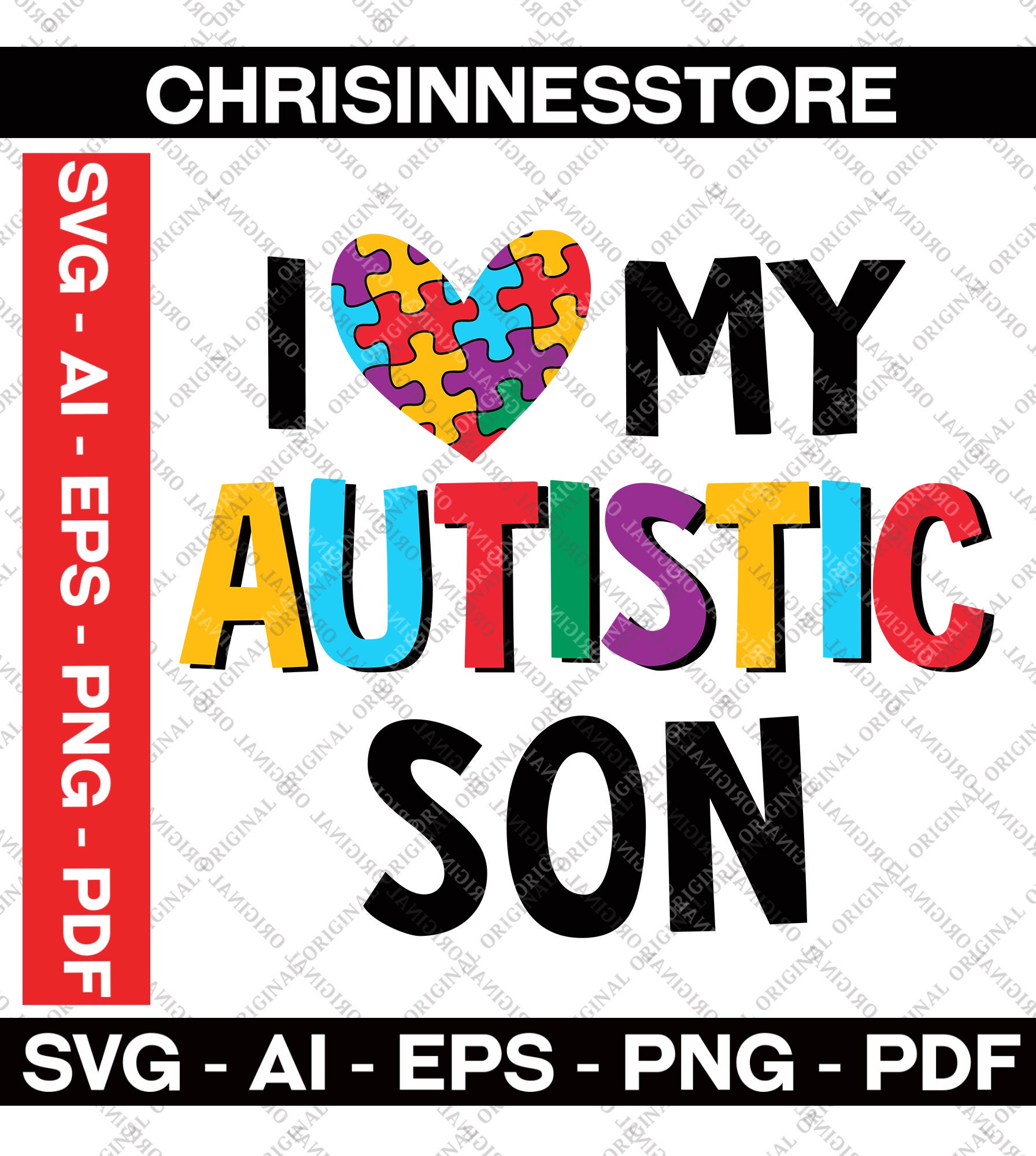 I Love My Autistic Son Svg Proud Autism Mom Svg Proud Autism Etsy