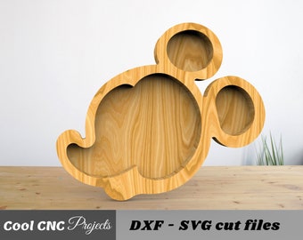Maus Servierplatte CNC-Dateien, Holz CNC-Fräserdatei (svg, dxf, pdf)