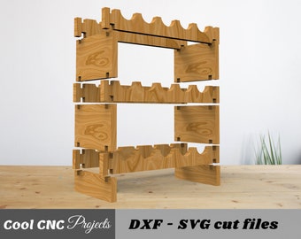 Weinregal CNC-Router-Dateien für Holz dwg cdr dxf SVG eps pdf AI