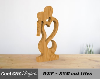 Couple Heart Oak CNC Design Files (Digital Download)