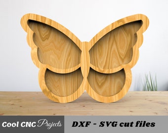 Schmetterling Serviertablett CNC-Datei (svg, dxf, pdf, cdr, ai, eps, dwg)