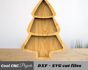 Christmas Tree Serving Plate CNC Files, Wood Router Template (Digital Download)