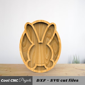 Archivos CNC para plato de servir de huevo de Pascua v3 para madera, archivo CNC, archivo de enrutador CNC (dwg cdr dxf svg eps pdf ai)