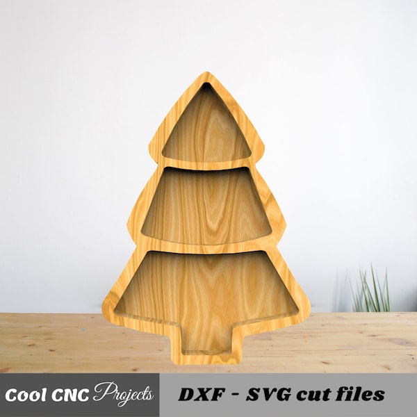 Christmas Tree Serving Plate CNC Files For Wood CNC File CNC Router File