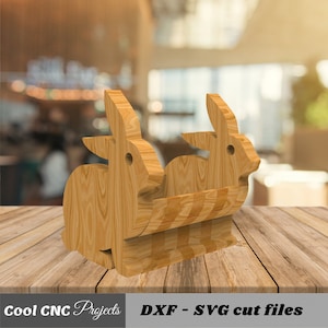 Archivo CNC de conejito de Pascua para madera CNC Router File Egg Basket (dwg cdr dxf svg eps pdf ai)