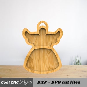 Christmas Angel Serving Plate CNC Files For Wood CNC File CNC Router File ( dwg dxf ai pdf svg eps cdr )