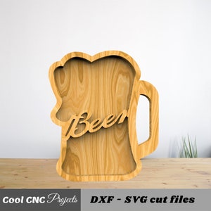 Caneca de cerveja, prato de servir, arquivos CNC para madeira, arquivo CNC, arquivo de roteador CNC (dwg dxf ai pdf svg eps cdr)