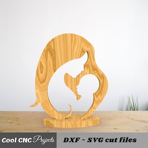 File CNC per la festa della mamma e del bambino File CNC per legno File CNC Router (dwg cdr dxf svg eps pdf ai)