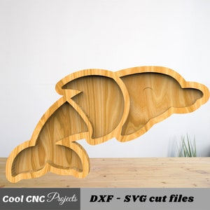 CNC Files Dolphin Serving Tray For Kids CNC Router File (dwg cdr dxf svg eps pdf ai)