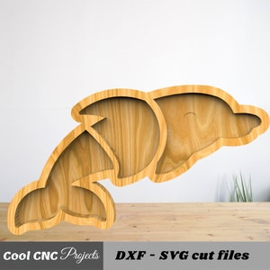 Dolphin Serving Tray CNC File for Kids (svg, dxf, pdf)