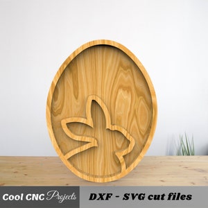 Easter Egg Bunny Serving Plate CNC Files For Wood CNC File CNC Router File (dwg cdr dxf svg eps pdf ai)