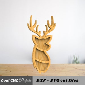 CNC File For Wood Reindeer Serving Plate CNC Router File (dwg cdr dxf svg eps pdf ai)