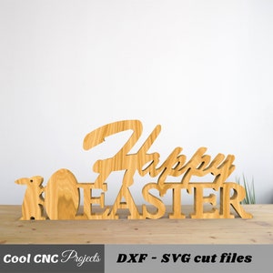 Frohe Ostern Zeichen CNC-Dateien für Holz CNC-Datei CNC-Fräser-Datei (dwg cdr dxf svg eps pdf ai)