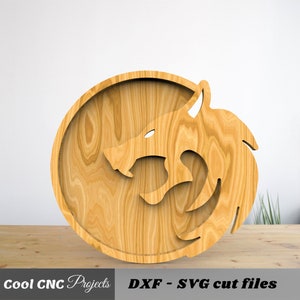 Witcher hanger serveerschaal CNC-bestanden voor hout CNC-bestand CNC-routerbestand (dwg cdr dxf svg eps pdf ai)