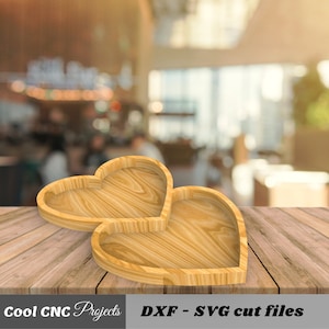 2 arquivos CNC para presente de Dia dos Namorados em formato de coração para madeira, arquivo CNC para roteador CNC (dwg cdr dxf svg eps pdf ai)
