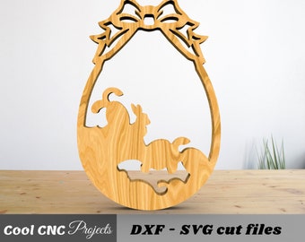 Easter Egg Bunny Wall Door Hang CNC Files For Wood CNC File CNC Router File (dwg cdr dxf svg eps pdf ai)