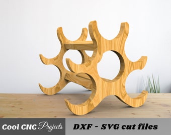 Wine Rack 2 CNC Files For Wood CNC File CNC Router File (dwg cdr dxf svg eps pdf ai)