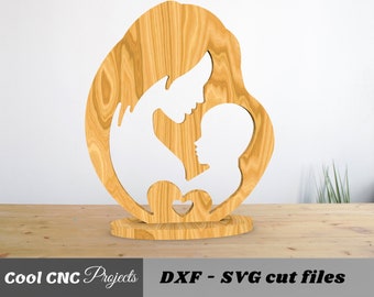 Mother and Baby CNC File, Wood Carving Design (Digital Download)