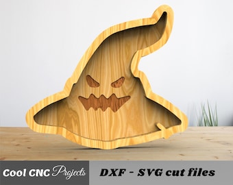 Halloween Witch Hat Serving Plate CNC Files For Wood CNC File CNC Router File (dwg cdr dxf svg eps pdf ai)