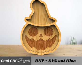 Halloween Jack O Lantern Serving Plate CNC Files For Wood CNC File CNC Router File (dwg cdr dxf svg eps pdf ai)